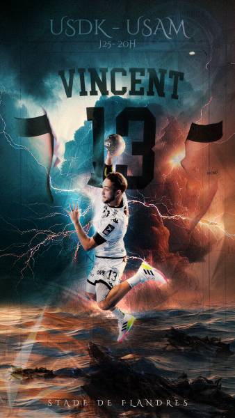 Réalisation des visuels réseaux sociaux pour un handballeur de Nîmes