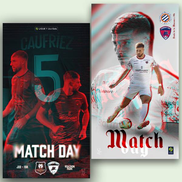 Réalisation des visuels réseaux sociaux pour un footballeur de Clermont Ferrand
