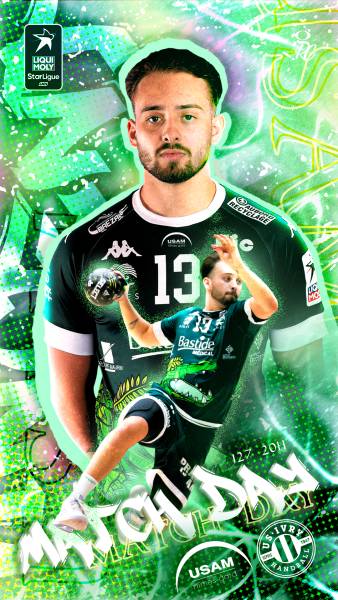 Réalisation des visuels réseaux sociaux pour un handballeur de Nîmes